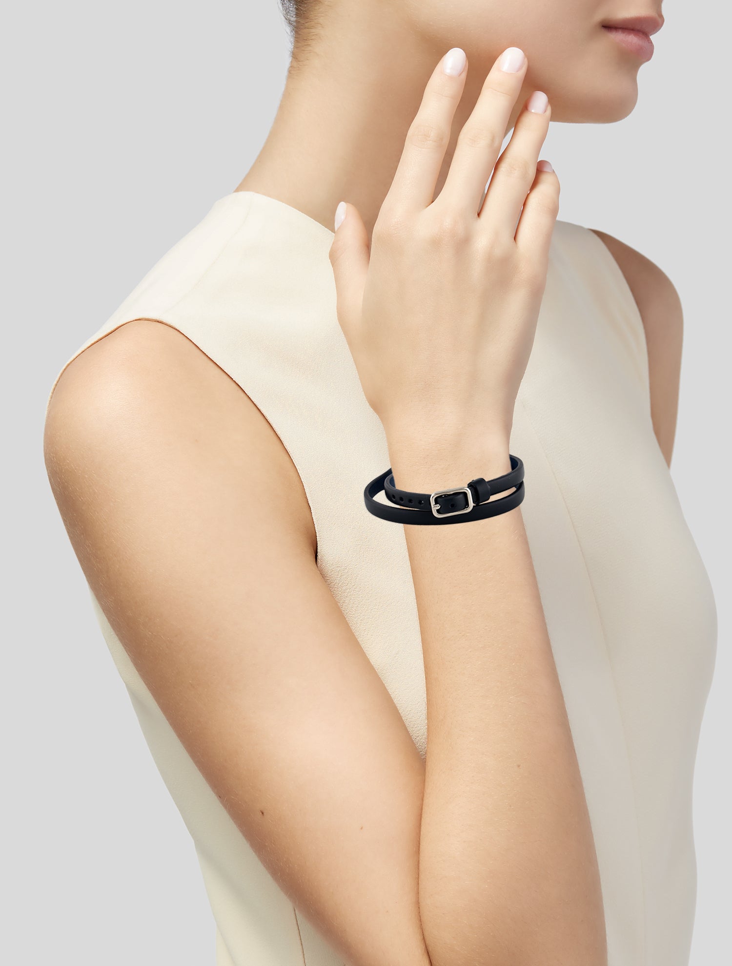 Acne Studios Leather Amatrix Double Wrap Bracelet